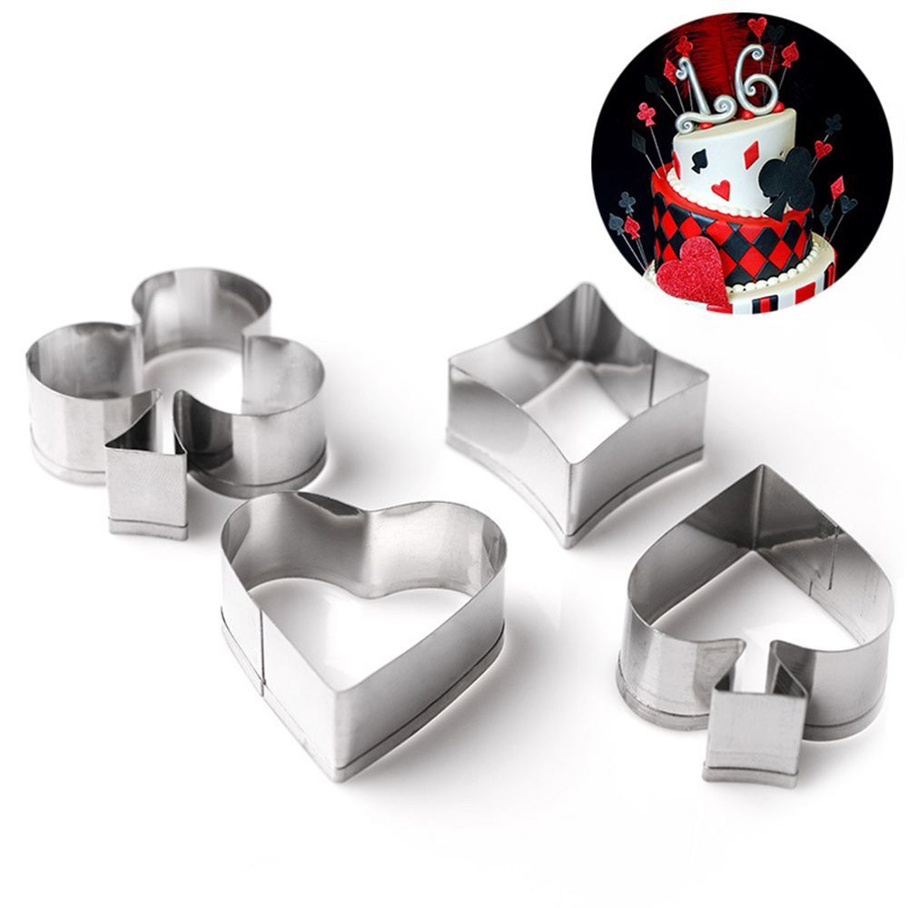 Card Scraper Steel - แม่พิมพ์สแตนเลสสำหรับทำขนมรูปไพ่ รูปหัวใจ รูปบิสกิต รูปเค้ก รูปสปาด รูปโป๊กเกอร์