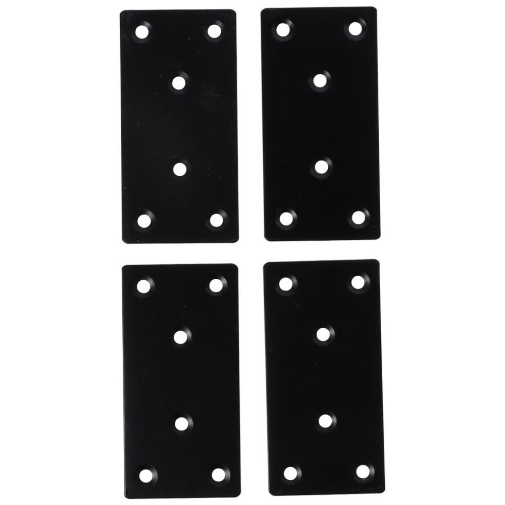 Woodworking X Brace - 4PCS ทนทานสีดําแบนซ่อมแผ่นสแตนเลส,โลหะ 100X50 มม.ตรงเหล็กรั้ง Fixing เข้าร่วมแผ่นเตียง