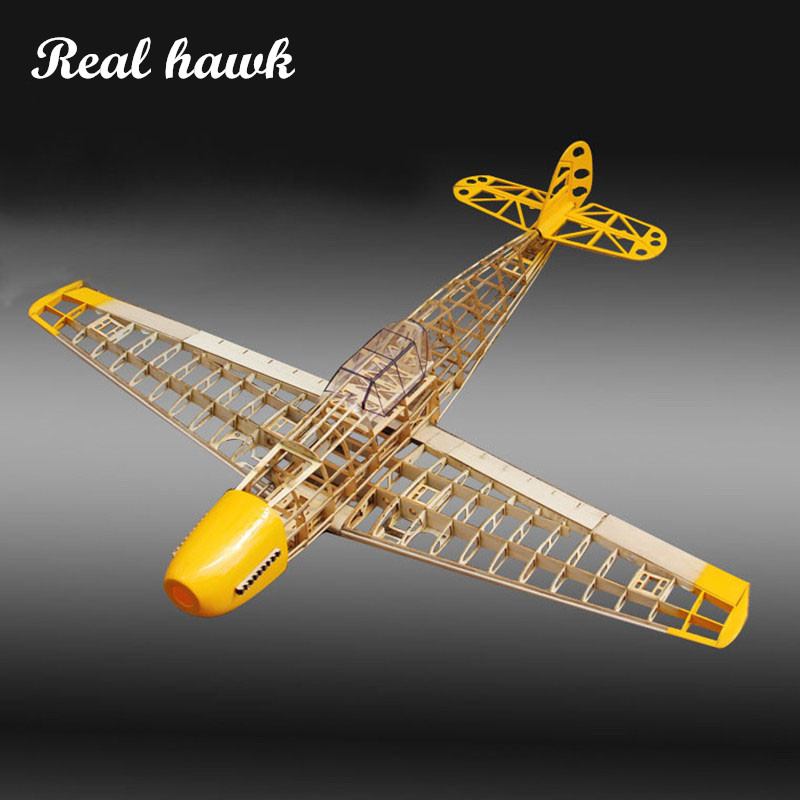 Woodworking Jobs - RC Airplane ชุดเครื่องบินไม้บัลซาที่ตัดด้วยเลเซอร์กรอบ BF109 wingspan 1020mm