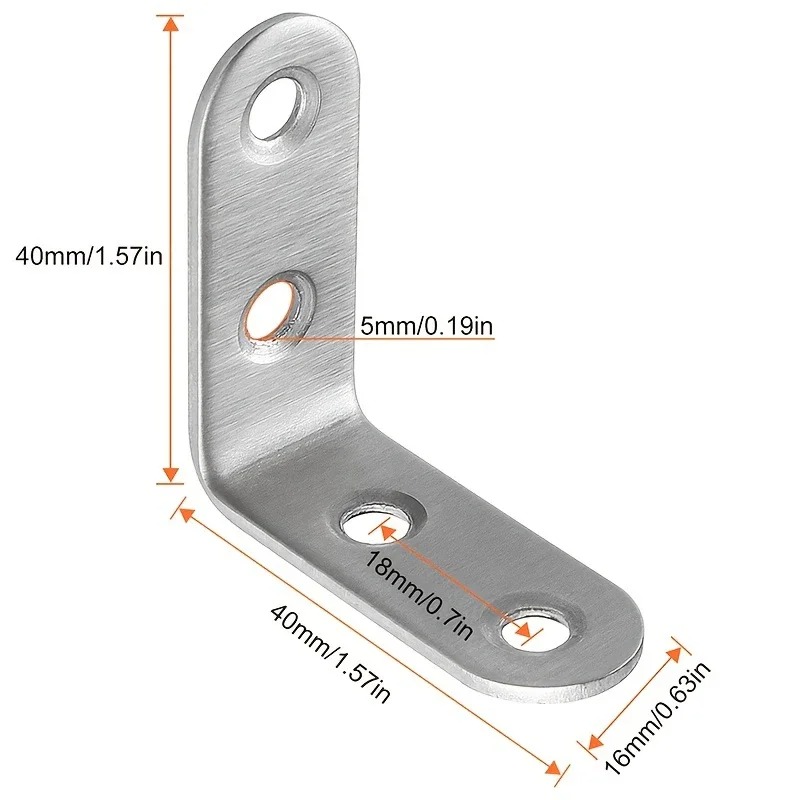 Woodworking X Brace - 6 ชิ้นสแตนเลส 90 องศามุม L รูปวงเล็บ,