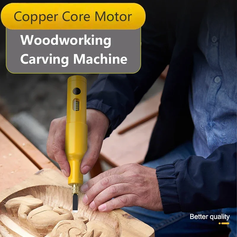 Woodworking Class - 20PCS ใบมีดไฟฟ้าเครื่องแกะสลักชุด Chisel งานไม้ขนาดเล็กมือถือแบตเตอรี่ลิเธียม Chisel บดเครื่องมือ