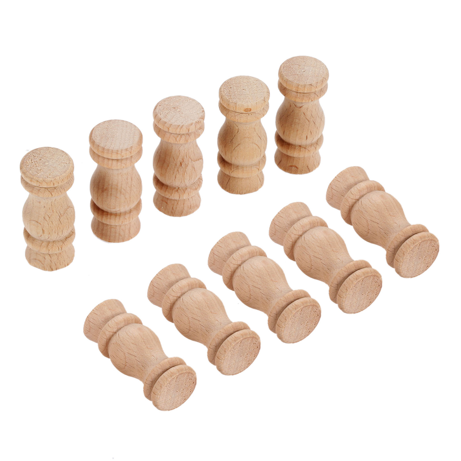 Woodworking Lathe - 10Pcs 4*1.7ซม.ไม่ทาสีไม้หัตถกรรมทางเดินสะพานคอลัมน์ไม้รั้วลูกปัดเครื่องกลึงขนาดเล็ก Applique Vintage Home งานแต่งงาน