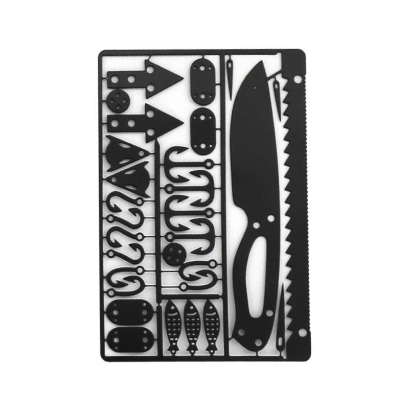 Card Scraper Steel - Outdoor Multi-Purpose สแตนเลสเครื่องมือดักปุ่มใบเลื่อยปลา Hook/ส้อมมีดใบมีดกลางแจ้ง Camping เครื่องมือฉุกเฉิน