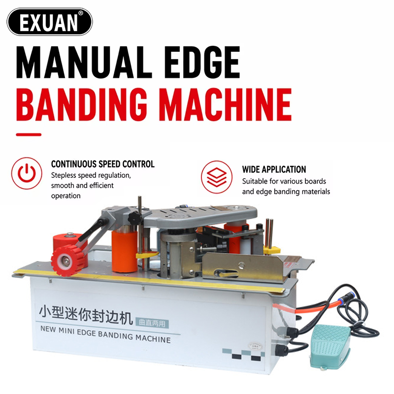 Woodworking Edge - เครื่องปิดขอบไม้แบบแมนนวล ควบคุมความเร็วได้แบบไม่มีขั้นตอน เครื่องปิดขอบไม้แบบพกพาสำหรับแผ่นไม้เฟอร์นิเจอร์ที่มีรูปทรงโค้งและตรง