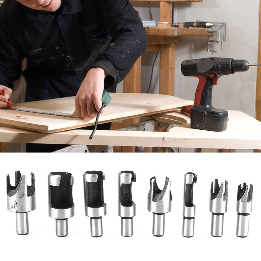 Woodworking Cutting Tools - ชุดดอกสว่านตัดไม้ คาร์บอนสตีล สำหรับงานไม้ เครื่องมือตัดรูและปลั๊กไม้