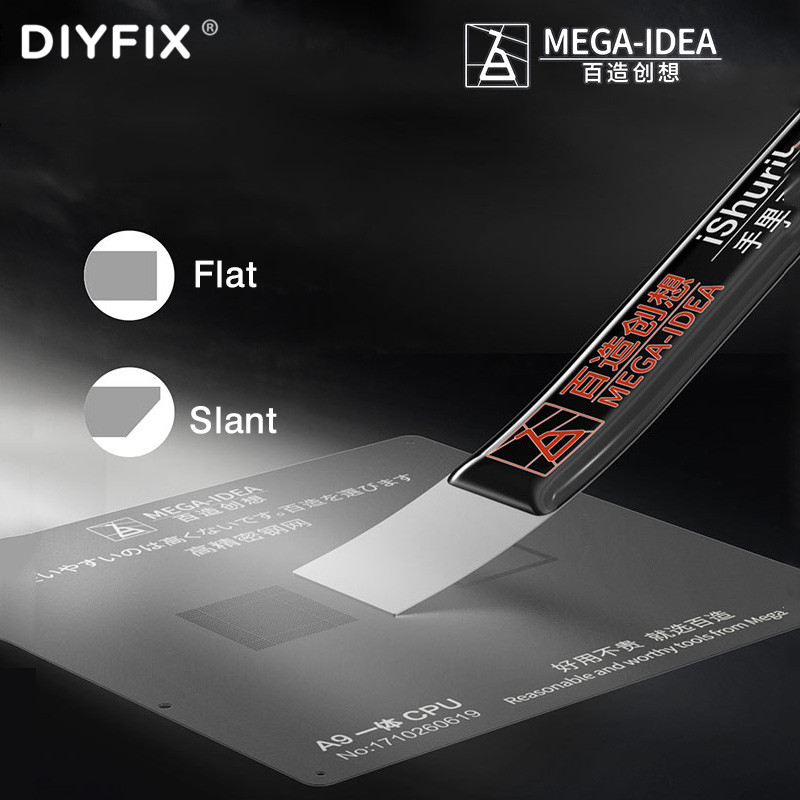 Card Scraper Steel - MEGA-IDEA T0.2MM ขูดดีบุกมีดแบนเฉียงปากสำหรับ Solder Paste ปลูก