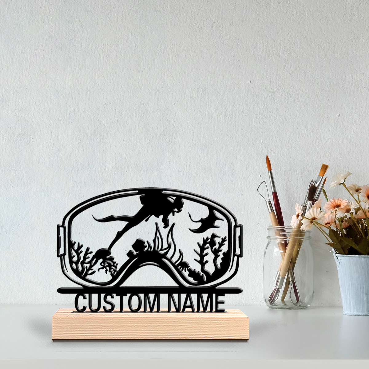 ของตกแต่งผนังฐานไม้ลายดำน้ำแบบ - Woodworking Room บทวิจารณ์และราคา