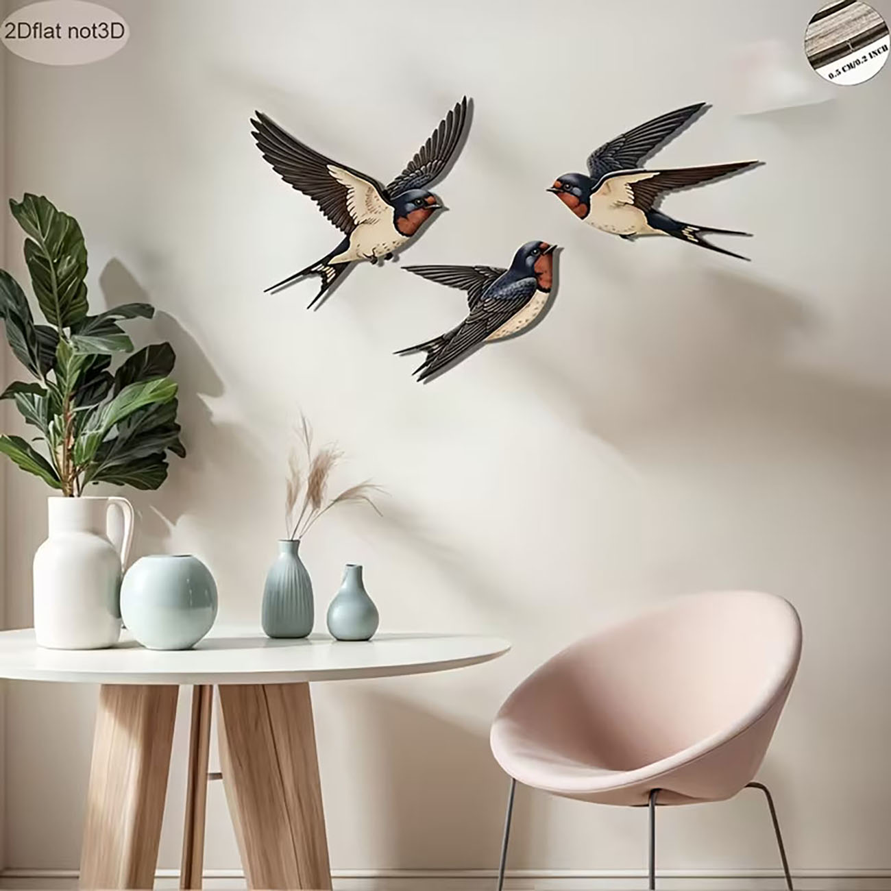 ของตกแต่งผนังไม้รูปนกนางแอ่นแบ - Woodworking Room บทวิจารณ์และราคา